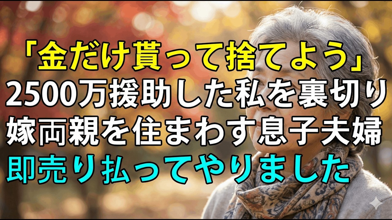 2500万円援助した家から追い出され、即売却