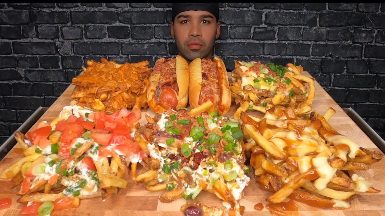 (ASMR NO TALKING) NEW YORK FRIES MUKBANG