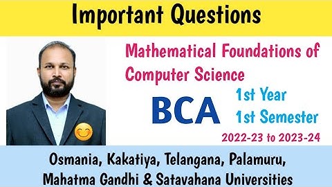 MFCS | Important Questions 2023 | BCA 1st Sem | UG | Degree | OU KU PU TU MGU SU