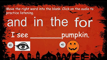 Halloween ESL Fry Sight Words 1-25 Google Slides Fill in the blank activity