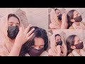 Samavia beautiful brown hair checking by noor
