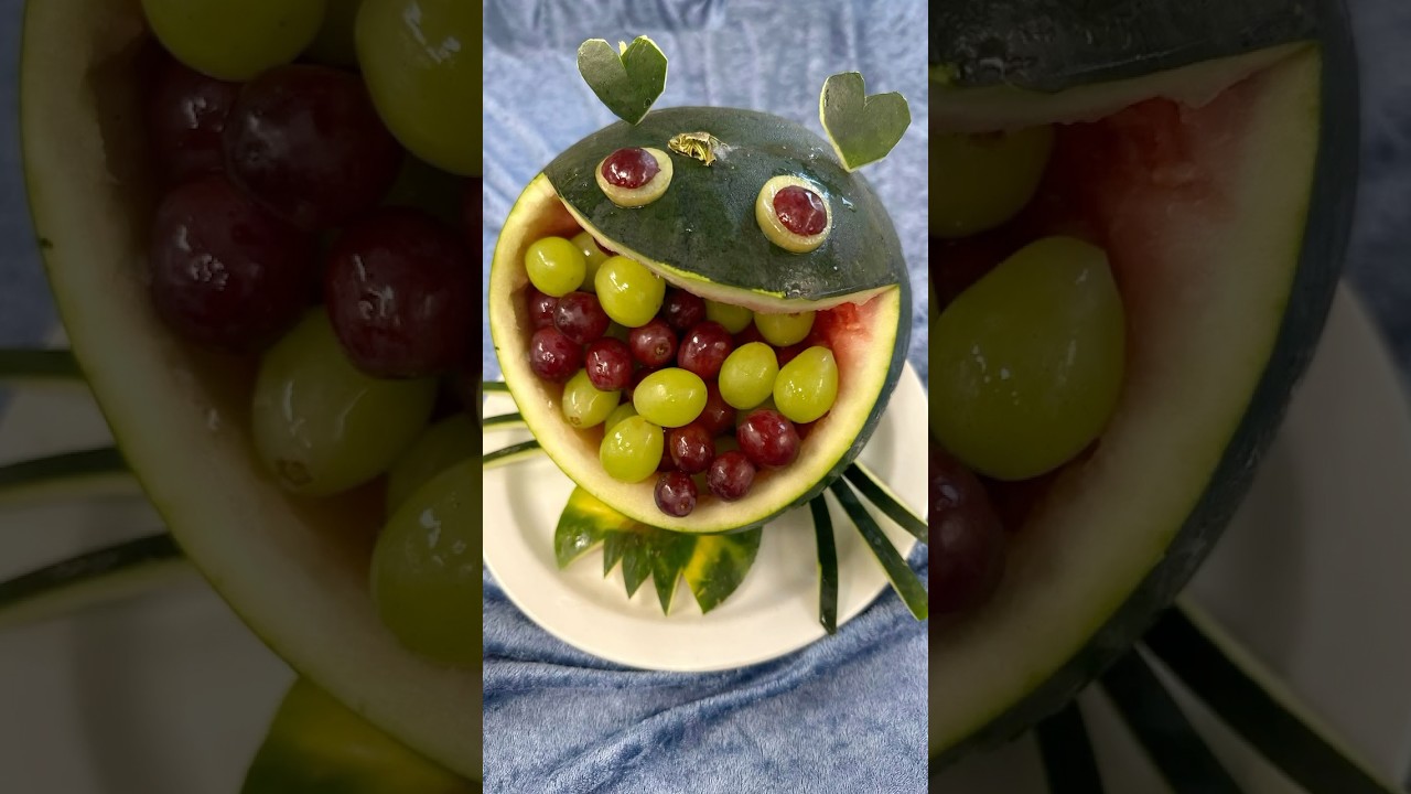 Fruit Monster Great Presentation Idea with Watermelon ♻️Grapes🍉🍇🐸Meyve Canavarı Harika SunumFikri
