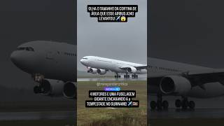 O RARÍSSIMO GIGANTE AIRBUS A340-600 EM POUSO NA CHUVA EMOCIONANTE✈️😱🇸🇷