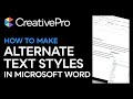 Microsoft Word: How to Make Alternate Text Styles (Video Tutorial)