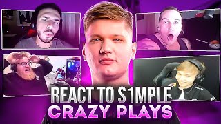 CSGO PROS and STREAMERS REACT TO S1MPLE CRAZY PLAYS!
