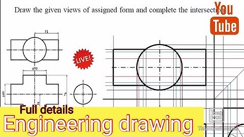 intersection engineering drawing! intersections of solid! Vertical and Horizontal circle!#ioe