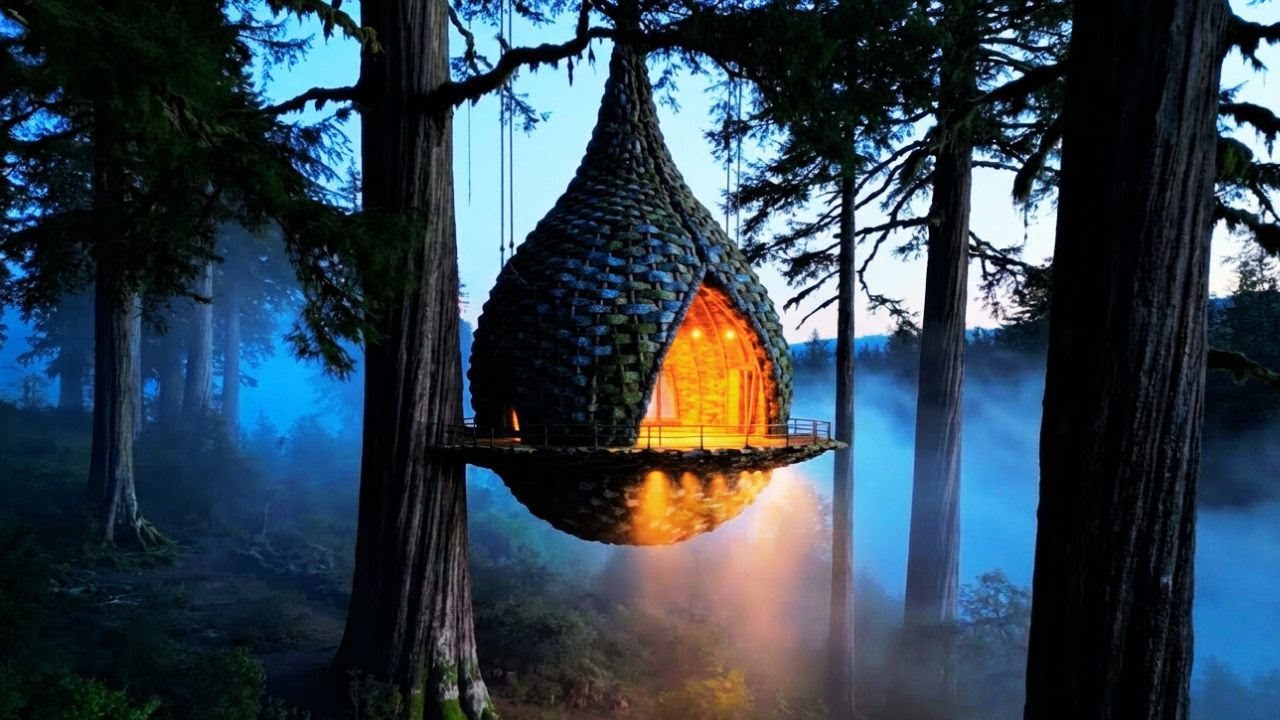 ASMR Luxury Survival Building a Bird-Nest House Inside a Giant Tree
