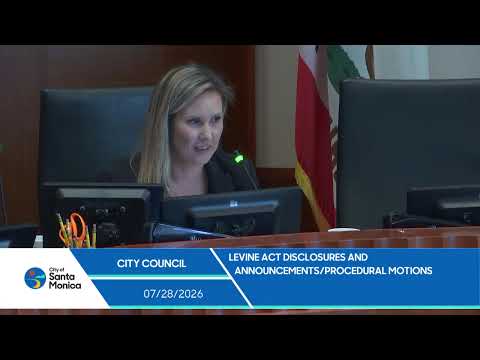 Santa Monica City Council Meeting July 28, 2026