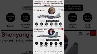 Comparison of F-14 Tomcat (USA) and Shenyang J-11 (China): Performance and Specifications #usa