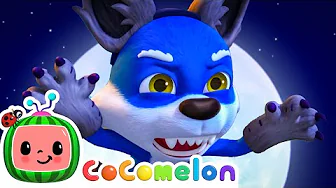 Halloween Werewolf Fun with JJ Boba Emmy and Wally 🌙| CoComelon Animal Time | Animals for Kids
