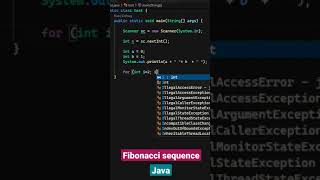 Fibonacci series in java using for loop
