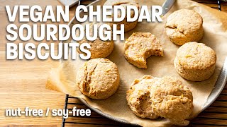 Vegan Cheddar Sourdough Biscuits - Vegan Yack Attack