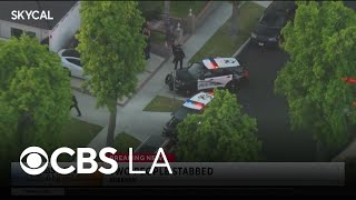 2 people stabbed at Burbank home, police search for suspect