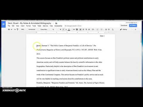 How to Format  MLA Style Annotated Bibliography in Google Docs
