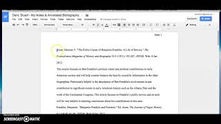 How to Format  MLA Style Annotated Bibliography in Google Docs