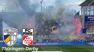 FC Carl Zeiss Jena vs. Rot-Weiß Erfurt | Choreo, Pyro, heftige Ausschreitungen und Jenaer Derbysieg