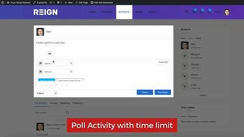BuddyPress And BuddyBoss Platform Polls Activity feature | Members can now create polls and get vote