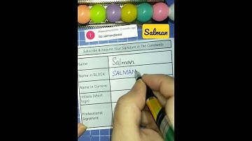 Salman signature style 😍#signature #shortsfeed #howtosign