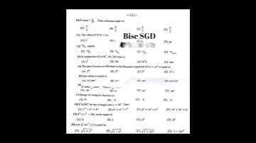 Sargodha Board | Morning Time |Math Paper | 2023 | 11th class