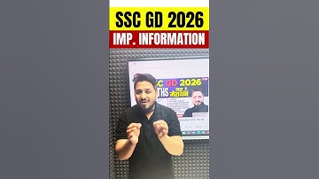 SSC GD 2026 IMP. INFORMATION #ytshorts #sscgd