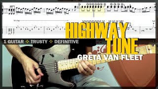 Highway Tune | Guitar Cover Tab | Guitar Solo Lesson | Backing Track with Vocals 🎸 GRETA VAN FLEET