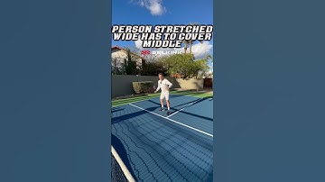Dink middle when pulled wide #pickleball #pickleballtips