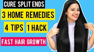 How to Get Rid of Split Ends Hair , Fast Hair Growth || Hacks , Home Remedies for Split Ends
