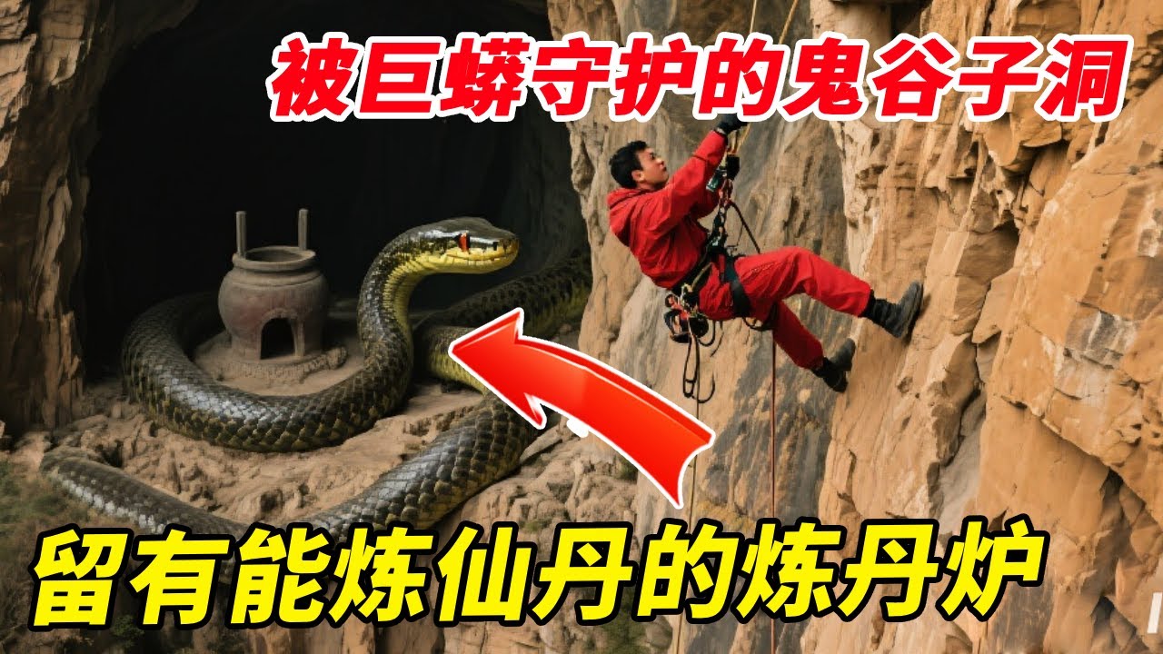 被巨蟒守护的鬼谷子洞有多可怕？悬空数百米的断崖古洞，曾有鬼谷子留下的炼丹炉！【户外小北哥】