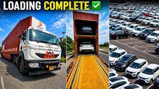 Loading Complete ✅ | Truck Mein Cars Loading Ka Full Process | Truck Driver Vlog || Pallia Trans 