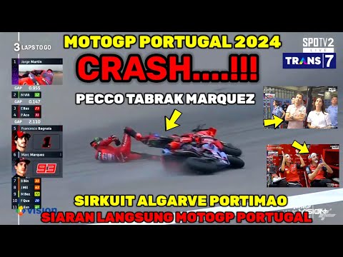 CRASH BRUTAL🔴RACE MOTOGP PORTUGAL 2024‼️BERITA MOTOGP HARI INI,MOTOGP HARI INI,BAGNAIA VS MARQUEZ