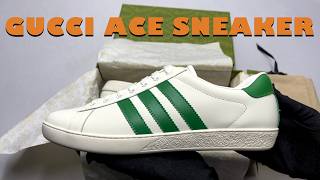 Gucci Ace Sneaker White & Green Close-Up Detail Review: Best Everyday Designer Shoe!
