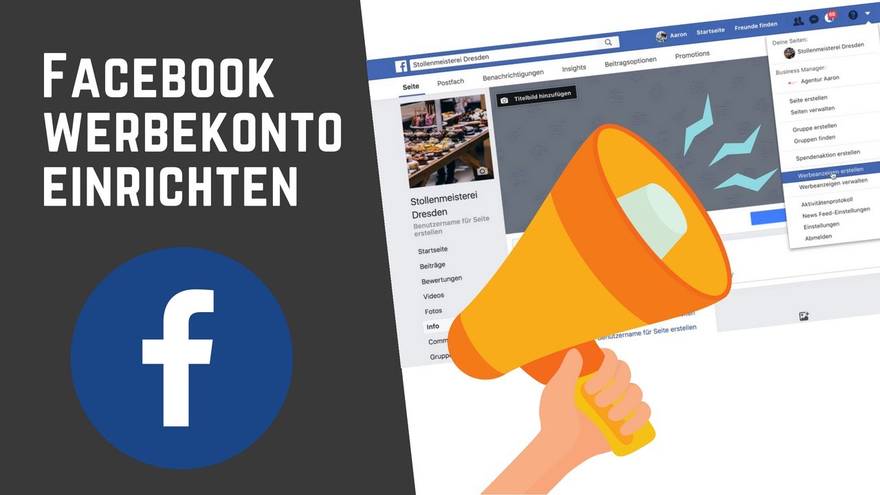 Facebook Werbekonto einrichten für Facebook Werbung YouTube