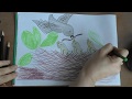 Как нарисовать гнездо и птенчиков просто карандашами от 5 лет How to draw a nest and Chicks