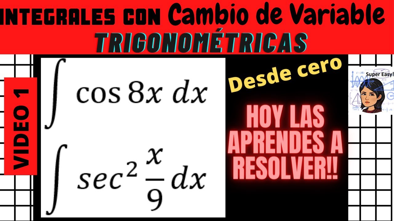 Integrales trigonométricas (Con cambio de variable). Video 1 - YouTube