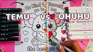 Temu vs Ohuhu Markers 🎨✨ | Coloring My Own Kawaii Koala Drawing