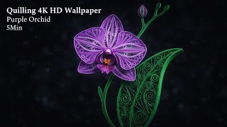 Quilling 4K HD Purple Orchid Moving Wallpaper - Black AMOLED Relaxing Video (5 Minutes) screenshot 1