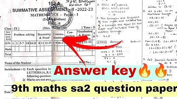 9th maths sa2 question paper 2023🔥 ap class 9th maths sa2 question paper 2023