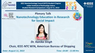 Plenary Talk 4 | Title: "Nanotechnology Education in Research for Social Impact"