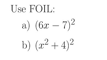 Use FOIL to Evaluate a Binomial Squared