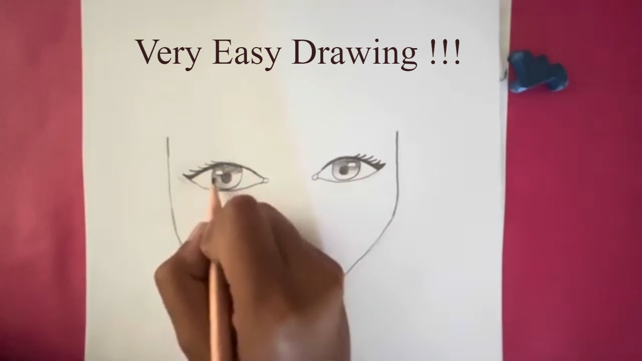 Drawing a girl face by a 10 year old artist!!! - YouTube