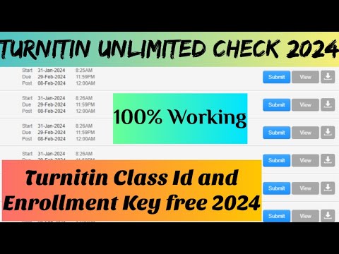 Turnitin class id and enrollment key free 2024 