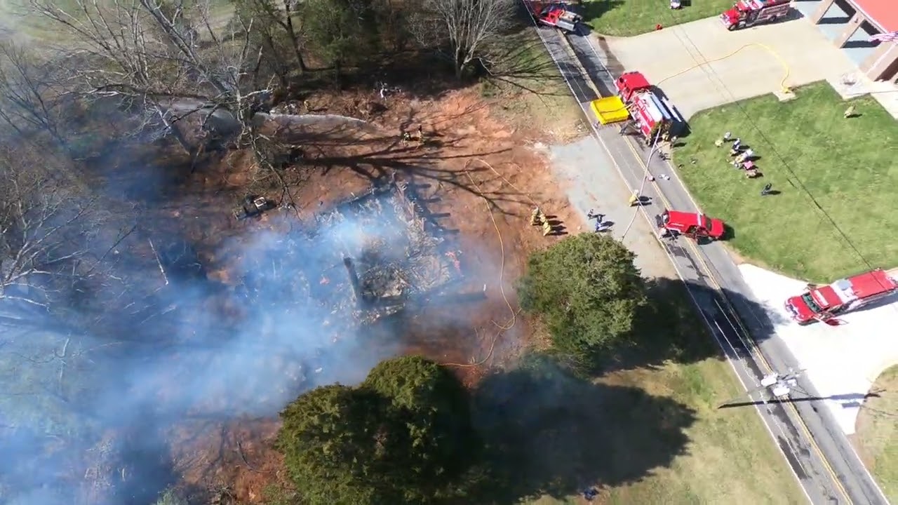 South Fork Fire Department Live burn fly-by