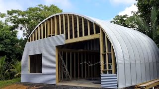 Quonset Hut: Finishing Walls , Making A door and putting it.