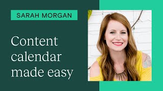 How to plan a month of content in one day with Sarah Morgan