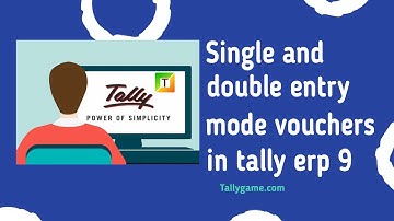Single and double entry voucher in tally erp9