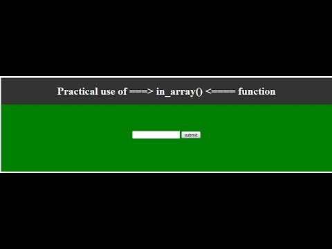 in_array  Update  practical use of in_array function in php