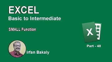 48. SMALL Function in Excel 2013 Urdu Tutorials by Irfan Bakaly