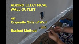 Adding Electrical Wall Outlet on Opposite Side of Wall  Easiest Method