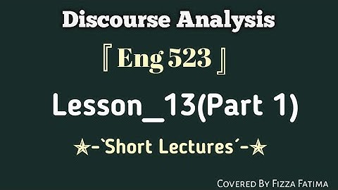 Eng 523|Lesson 13(Part 1)|Complete Lesson |Short Lecture