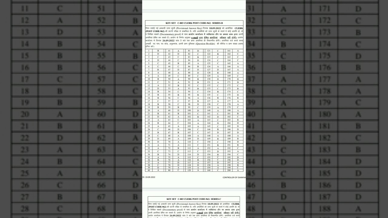 hpsssb clerk answer key post code 962
